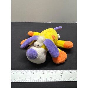 TB Trading Vintage Yellow & Orange Plush Dog Toy With Purple Ears & Tail For Kid